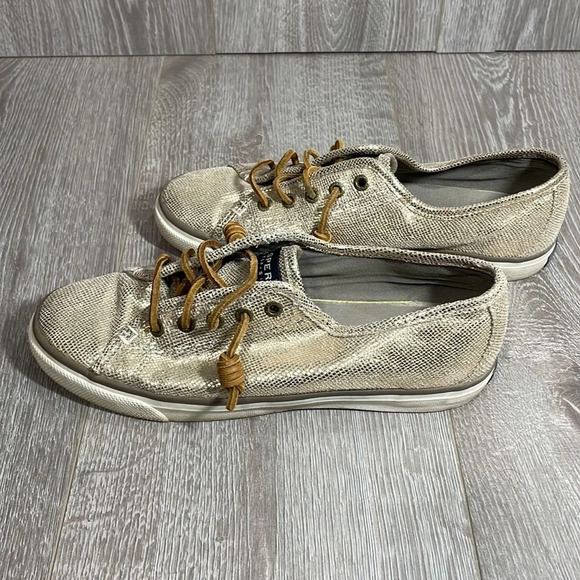 Sperry Top Sider Seacoast Metallic Python Embossed Sneaker 9 - Picture 4 of 16